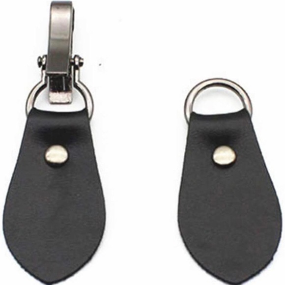 NEW Set of 8 Black Leather Tab Closure Buckle - Picture 2 of 4